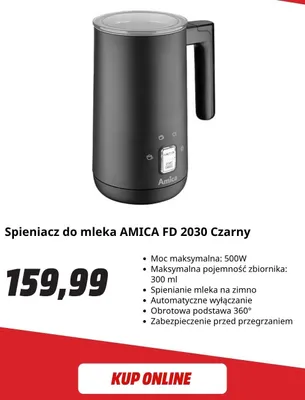 Spieniacz do mleka Amica Czarny promocja w Media Markt