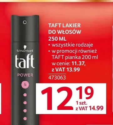 Lakier do włosów Taft promocja w Selgros