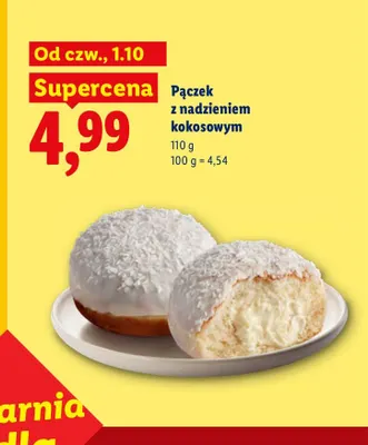 Pączek z nadzieniem kokosowym promocja w Lidl