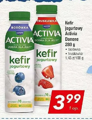 Kefir jogurtowy Activia Danone truskawka promocja w LEWIATAN