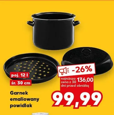 Garnek emaliowany powidlak poj. 12l śr. 30cm promocja w Kaufland