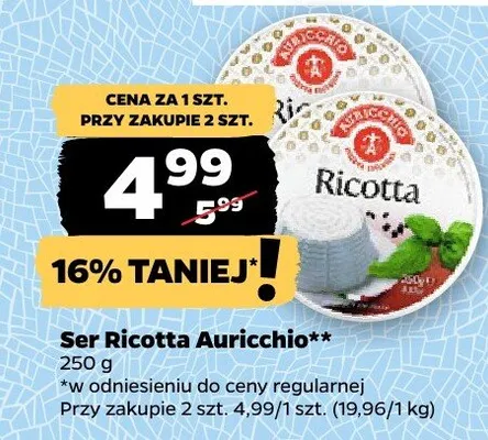 Ser Ricotta Auricchio promocja w Netto