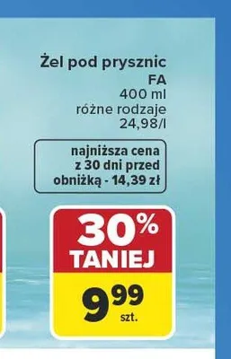 Żel pod prysznic Fa promocja w Carrefour