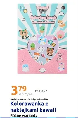 Kolorowanka z naklejkami kawaii promocja w Action