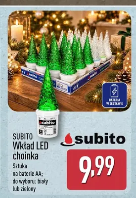 Wkład LED choinka biały Subito promocja w Aldi