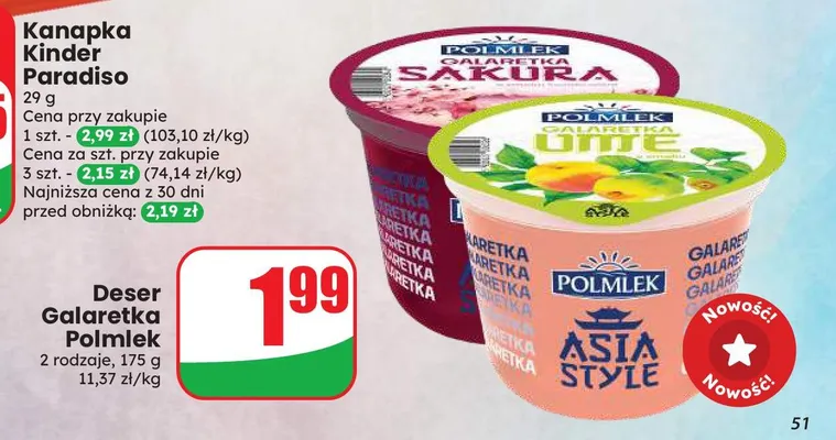 Deser Galaretka Polmlek Sakura promocja w Dino