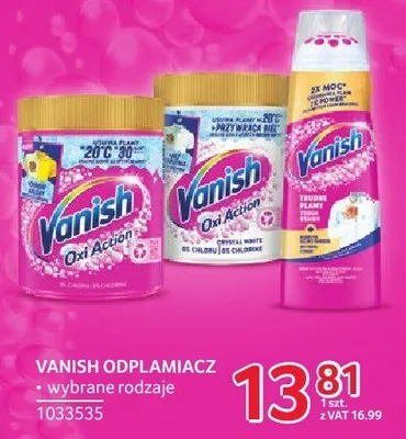 Odplamiacze Vanish wybrane rodzaje promocja w Selgros