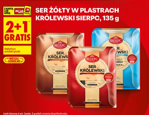 Ser żółty w plastrach Królewski Sierpc promocja w Biedronka