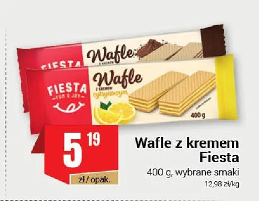 Wafle z kremem kakaowym Fiesta promocja w Premium Nasz Sklep
