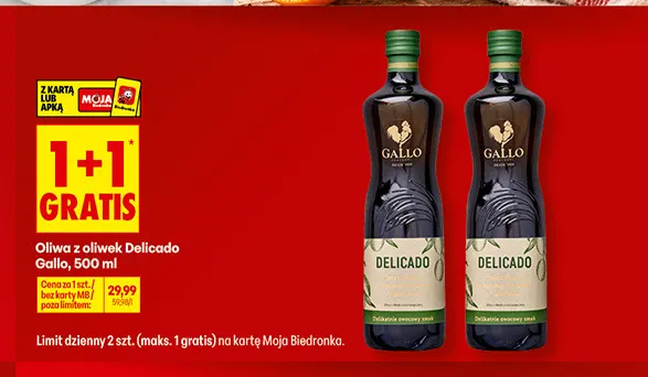 Oliwa z oliwek Delicado Gallo promocja w Biedronka
