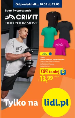 Koszulka funkcyjna damska lub męska promocja w Lidl