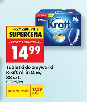 Tabletki do zmywarki Kraft All in One Lemon promocja w Biedronka