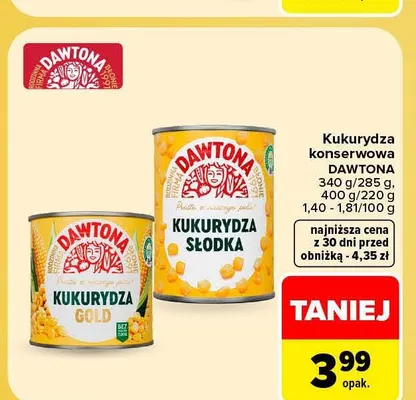 Kukurydza konserwowa Gold Dawtona promocja w Carrefour Market