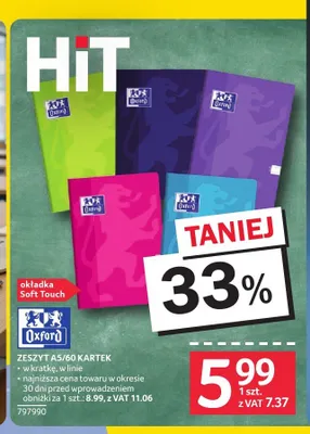 Zeszyt A5 Oxford 60 kartek promocja w Selgros