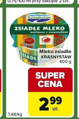 Mleko zsiadłe KRASNYSTAW 400g promocja w Carrefour Express