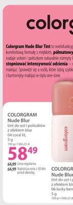 Tint do ust i policzków Colorgram Nude Blur 04 coral lit promocja w Hebe