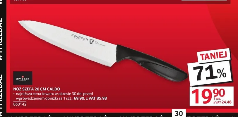 Nóż szefa kuchni Zwieger Caldo 20 cm promocja w Selgros