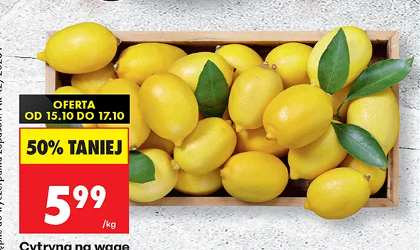 Cytryny na wagę promocja w Biedronka