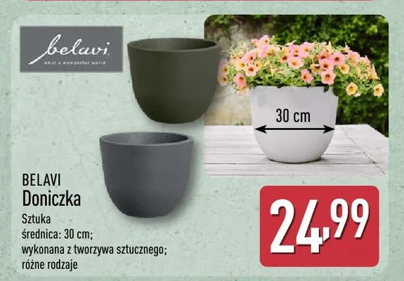 Doniczka Belavi średnica 30cm z tworzywa sztucznego promocja w Aldi