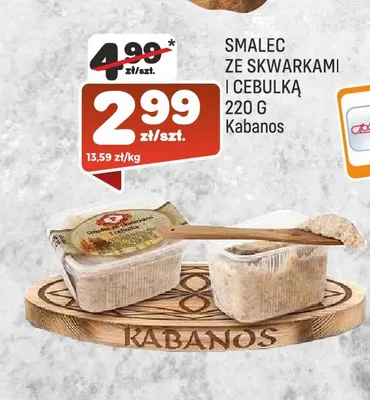 Smalec ze skwarkami i cebulką Kabanos promocja w Społem Praga
