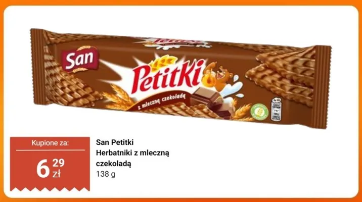 Herbatniki z mleczną czekoladą San Petitki promocja w Dino
