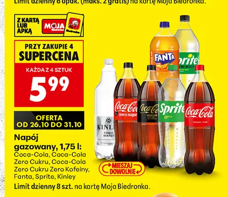 Napój gazowany Coca-Cola Zero Cukru promocja w Biedronka