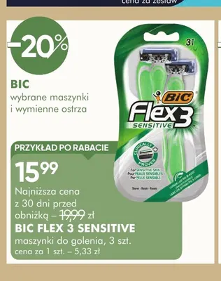 Maszynki do golenia Bic Flex 3 Sensitive promocja w Super-Pharm