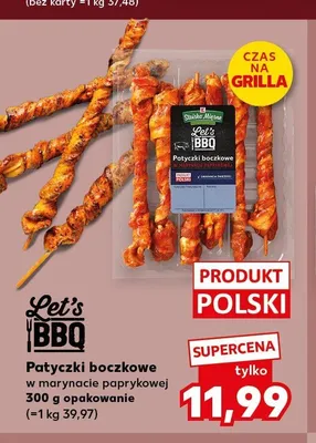 Patyczki boczkowe w marynacie paprykowej Let's BBQ promocja w Kaufland