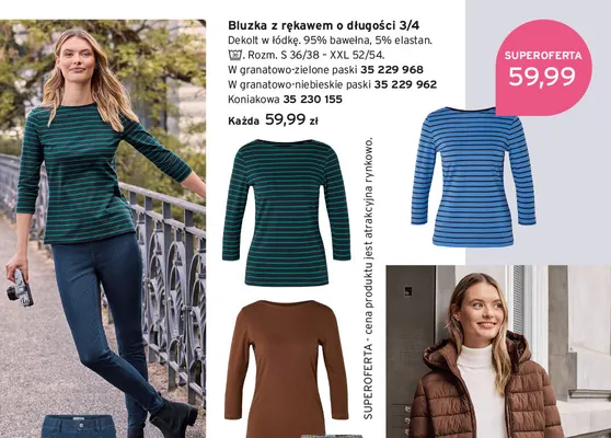 Bluzka z rękawem o długości 3/4 promocja w Tchibo