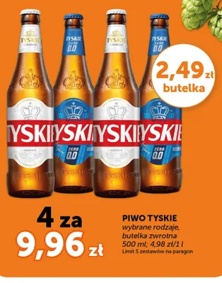 Piwo tyskie wybrane rodzaje butelka zwrotna promocja w ABC