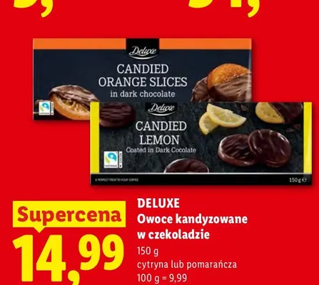 Owoce kandyzowane w czekoladzie pomarańcza Deluxe promocja w Lidl