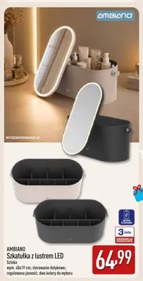 Szkatułka z lustrem LED Ambiano promocja w Aldi