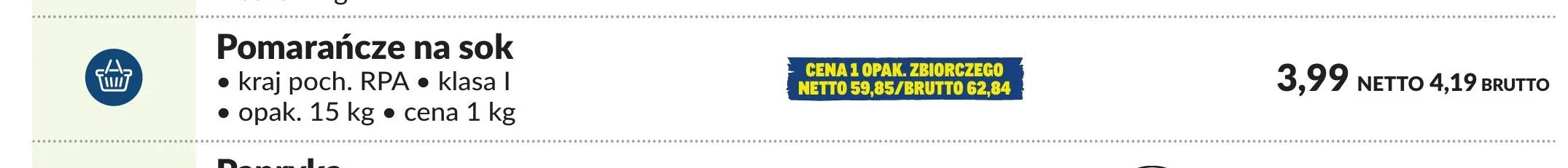 Pomarańcze na sok promocja w Makro