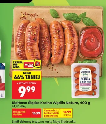 Kiełbasa Śląska Kraina Wędlin Nature promocja w Biedronka