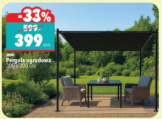 Pergola ogrodowa Jumi 300x300cm promocja w Biedronka Home