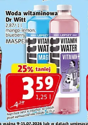 Woda witaminowa Dr Witt blueberry promocja w Prim Market