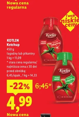 Ketchup pikantny Kotlin promocja w Lidl