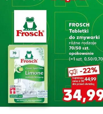 Tabletki do zmywarki Frosch promocja w Kaufland
