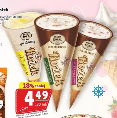 Lody rożek tarta cytrynowa Koral promocja w Prim Market