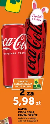 Napój Coca Cola, Fanta, Sprite wybrane rodzaje promocja w Groszek
