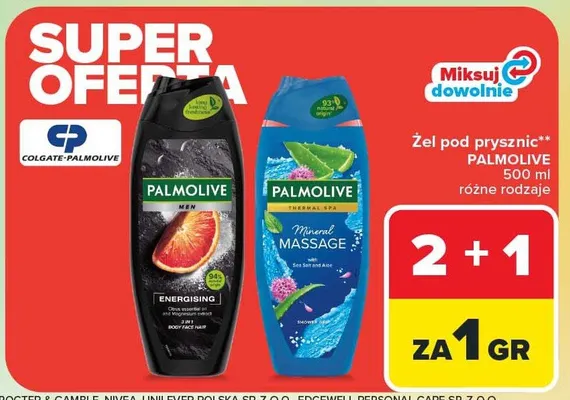 Żel pod prysznic mleczko oliwkowe Palmolive naturals promocja w Carrefour Market