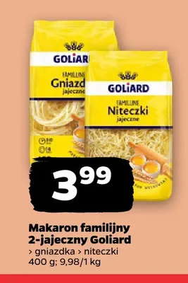 Makaron familijny 2-jajeczny niteczki Goliard promocja w Netto