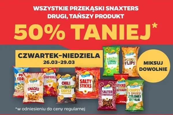 Przekąski snaxters DRUGA -50% promocja w Netto