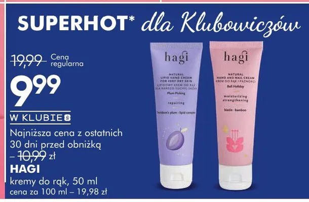 Kremy do rąk Hagi promocja w Super-Pharm