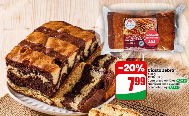 Ciasto Zebra Lazurowy promocja w Dino