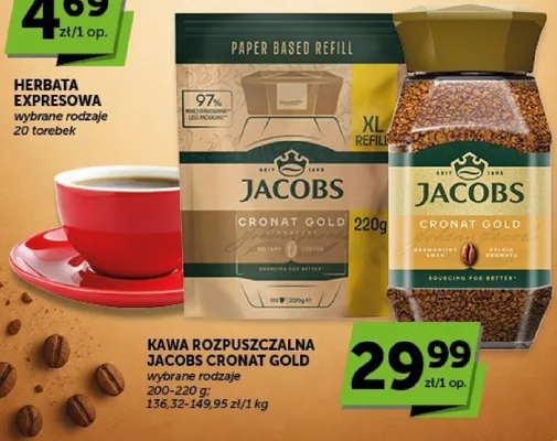 Kawa rozpuszczalna Jacobs Cronat Gold słoik promocja w Groszek