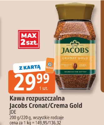 Kawa rozpuszczalna Jacobs Cronat Gold promocja w Leclerc