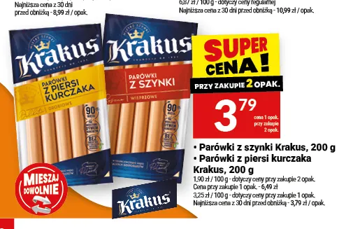 Parówki z piersi kurczaka Krakus promocja w Twój Market