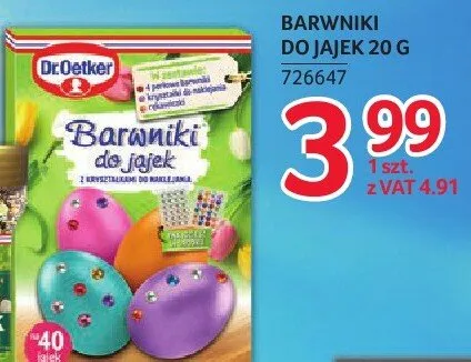 Barwniki do jajek 20 g Dr. Oetker promocja w Selgros