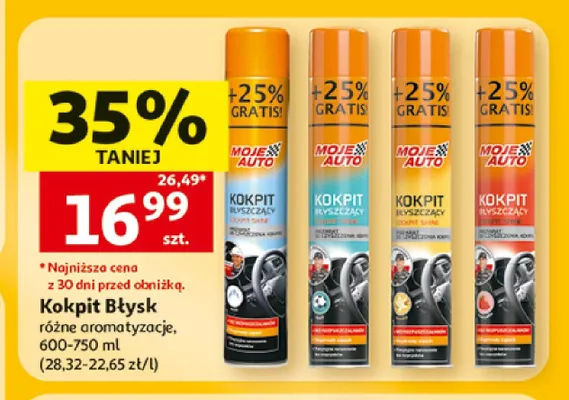Spray do czyszczenia kokpitu Kokpit Błysk Moje Auto promocja w Auchan